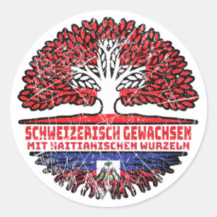 Haiti Haitianisch Schweizer Schweiz Baum Wurzel Classic Round Sticker