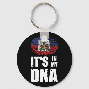 Haiti It's In My DNA Haitian Pride Fingerprint Keychain