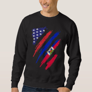 Haiti Jamaica Grown Flag USA Patriot Heritage Mont Sweatshirt