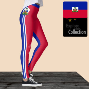 Haïti leggings de mode, Drapeau haïtien /sports