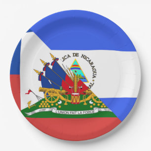 Haiti Nicaragua Flag   Half Haitian Nicaraguan Paper Plate