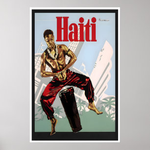 Haiti Print Travel Poster Haitian Art Vintage