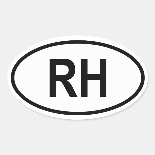 Haiti "RH" Oval Sticker (Front)