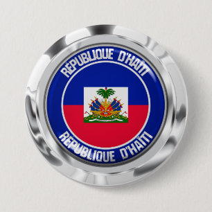 Haiti Round Emblem 3 Inch Round Button