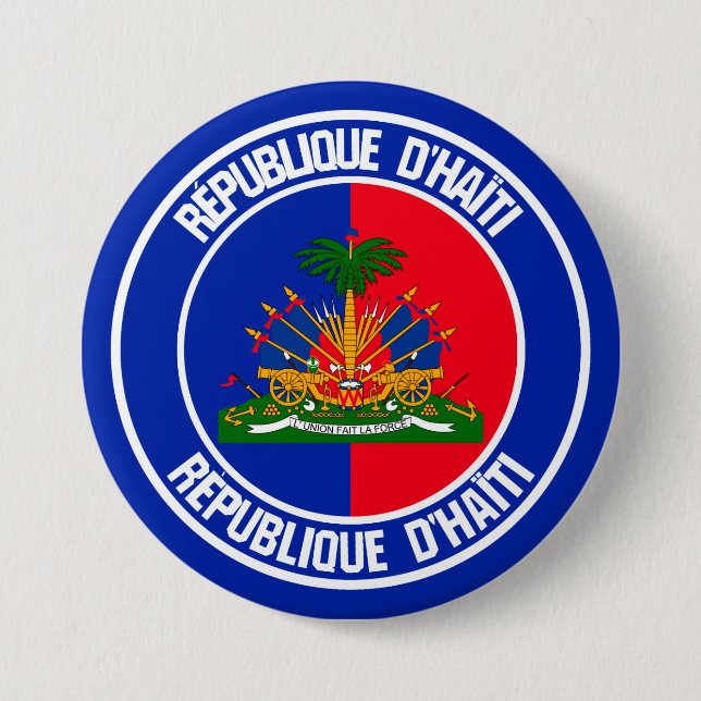 Haiti Round Emblem 3 Inch Round Button (Front)