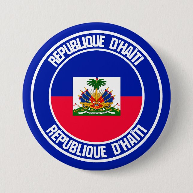 Haiti Round Emblem 3 Inch Round Button (Front)