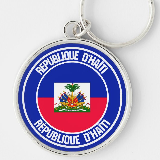 Haiti Round Emblem Keychain (Front)