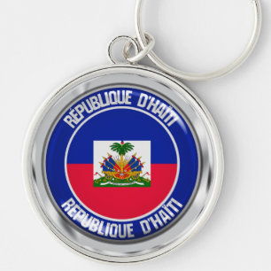 Haiti Round Emblem Keychain