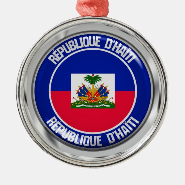 Haiti Round Emblem Metal Ornament (Front)