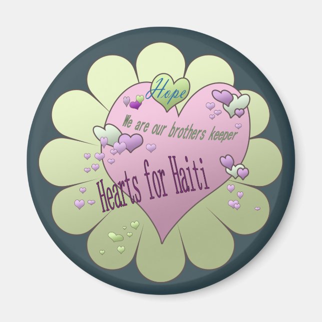 Haïti Secours Saint Valentin aimants frigo (Devant)