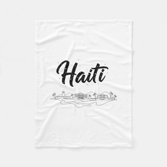 Haiti Skyline Travel Vacation Outfits  Fleece Blanket (Front)