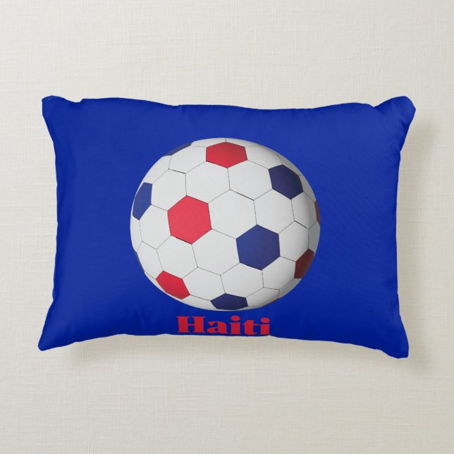 Haiti Soccer Accent Pillow (Back)