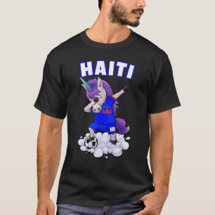 Haiti Soccer Dabbing Haitian Football Flag For Su T-Shirt