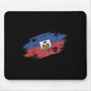 Haiti Soccer Fan Tattered Flag National Pride  Mouse Pad