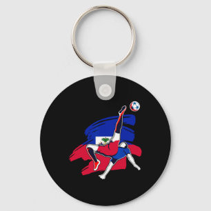 Haiti Soccer Fans Jersey Pride Proud Haitian Footl Keychain