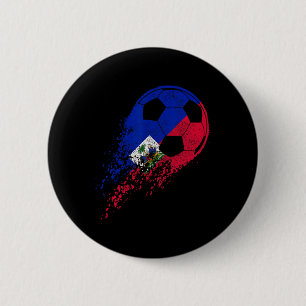Haiti Soccer Haitian Flag Pride Soccer Player 2 Inch Round Button