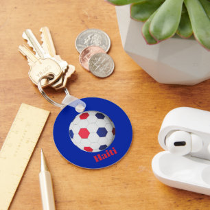 Haiti Soccer Keychain