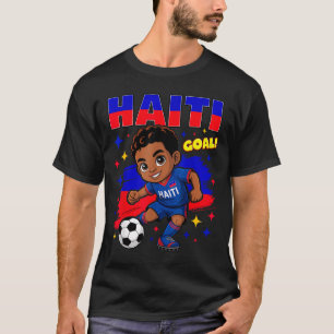Haiti Soccer Kid Haitian Flag Soccer Player Footba T-Shirt