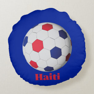 Haiti Soccer Round Pillow