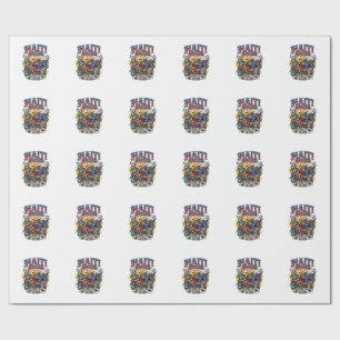 Haiti Soccer Skeleton Striker Nations Poster Style Wrapping Paper