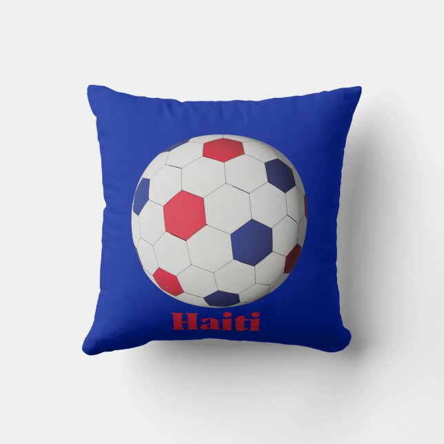 Haiti Soccer Throw Pillow (Back)