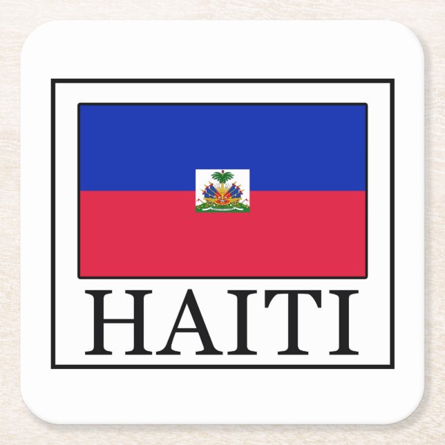 Haiti Square Paper Coaster (Front)
