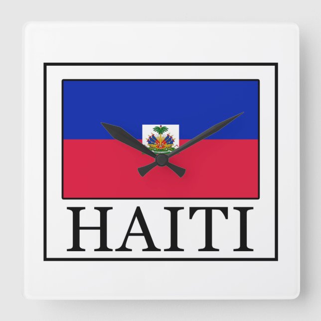 Haiti Square Wall Clock (Front)