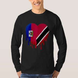 Haiti Trinidad & Tobago Flag Heart Grown Patriot C T-Shirt