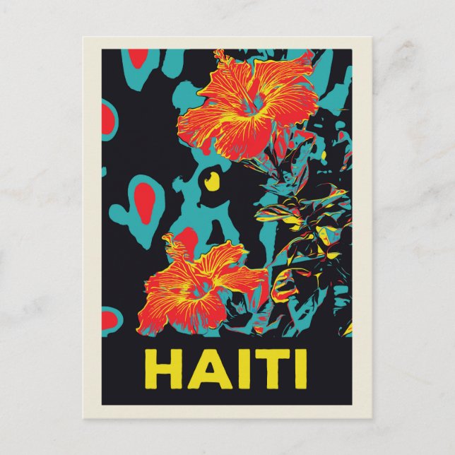 Haiti typical caribbean hibiscus postcard (Front)