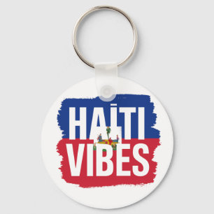 Haiti Vibes sticker vibrating with the hated flag Keychain