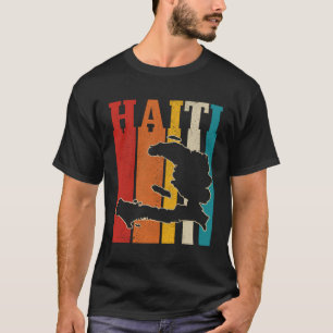 Haiti Vintage Haitian Pride Island Map Vintage Hai T-Shirt