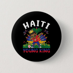 Haiti Young King Haitian Flag Day Melanin For Blac 2 Inch Round Button