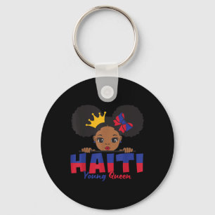 Haiti Young Queen Haitian Flag Tee For Kids Melani Keychain