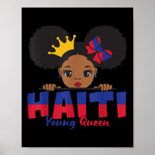 Haiti Young Queen Haitian Flag Tee For Kids Melani Poster