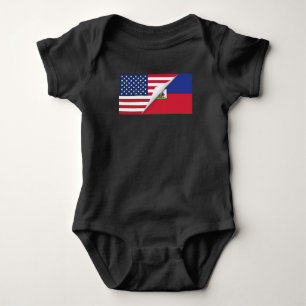 Haitian American Flag Baby Bodysuit