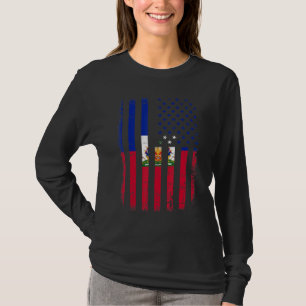 Haitian American Flag Haitian Roots Haiti America T-Shirt