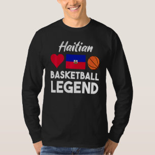 Haitian Basketball Haiti Haitian Flag Basketball F T-Shirt