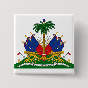 Haitian Coat of Arms (Haiti) 2 Inch Square Button