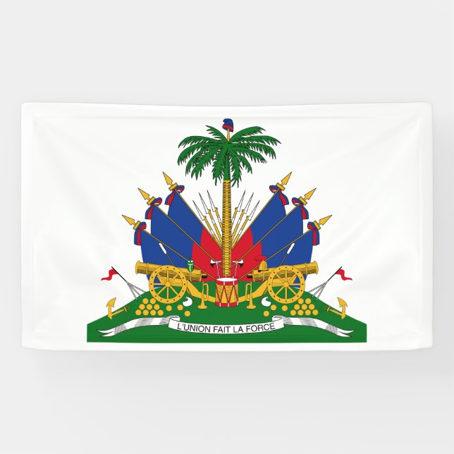 Haitian Coat of Arms (Haiti) Banner (Horizontal)