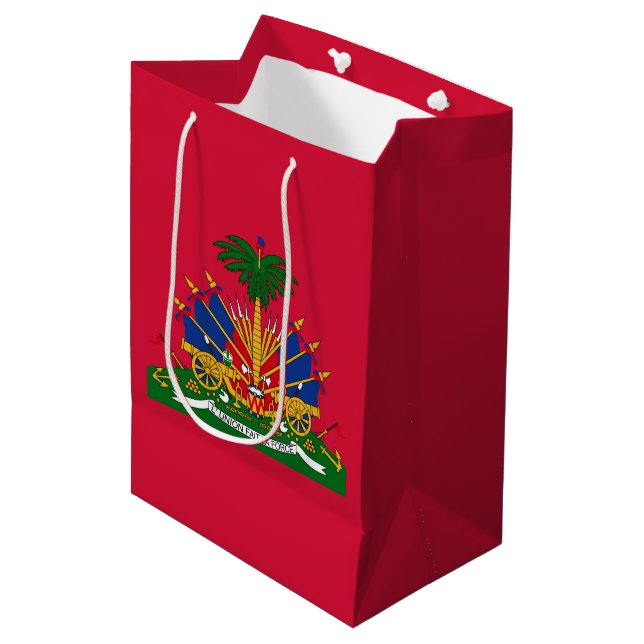 Haitian coat of arms medium gift bag (Front Angled)