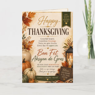 Haitian Creole Expressions   Thanksgivin Card