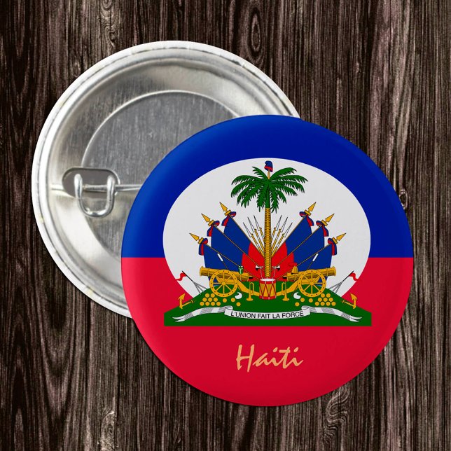 Haitian Flag & Haiti fashion, travel /sports 1 Inch Round Button (Creator Uploaded)