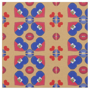 Haitian Flag & Haiti Heart fashion Fabric