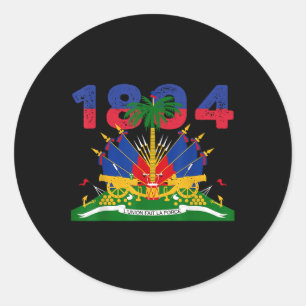 Haitian Flag Pride 1804 Independence Day Haiti Roo Classic Round Sticker