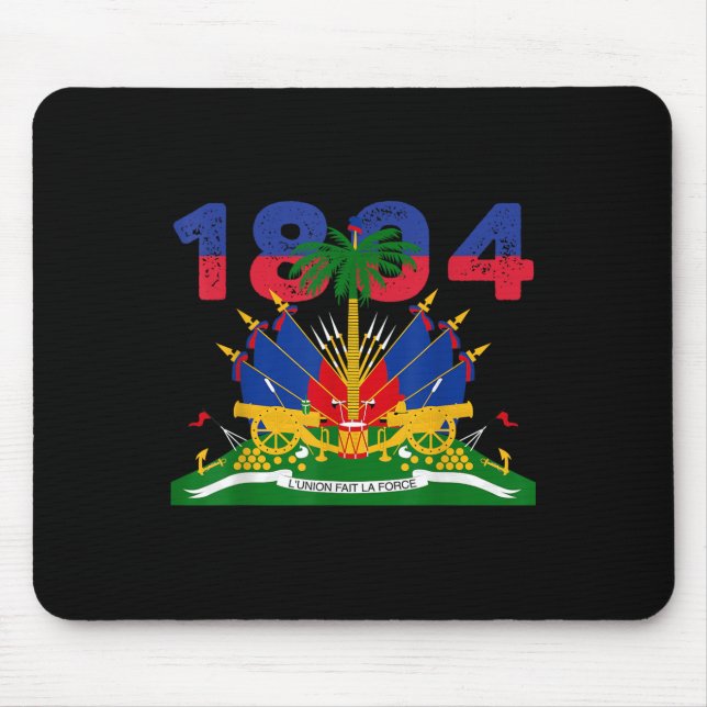 Haitian Flag Pride 1804 Independence Day Haiti Roo Mouse Pad (Front)