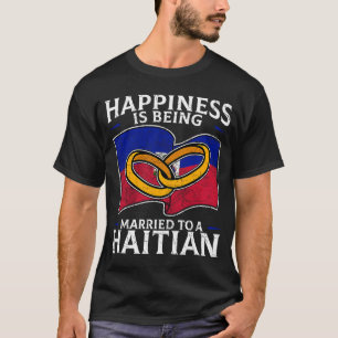 Haitian Marriage Haiti Married Heritage Flag Cultu T-Shirt