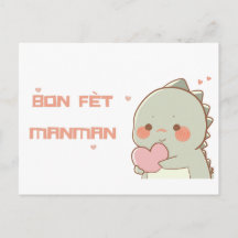 Haitian Mother's Day Greeting with Cartoon Dino