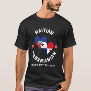 Haitian Panamanian What's Not To Love Heart Flags T-Shirt