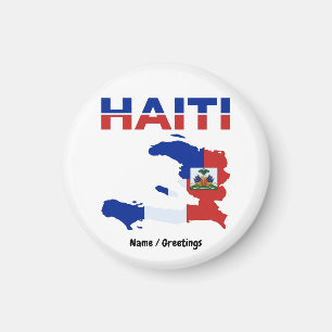 Haitian Pride Haiti Flag Map Heritage Design Magnet