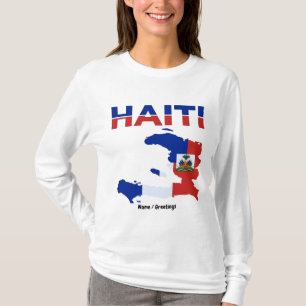 Haitian Pride Haiti Flag Map Heritage Design T-Shirt